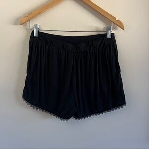 Miss Love Black Lace Trim Pull-On Shorts – Size Small